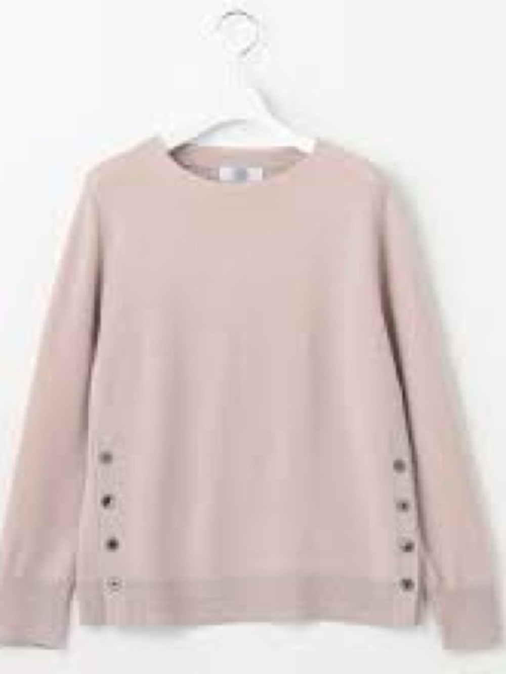 Abercrombie & Fitch Soft Fleece crewneck sweatshirt  side snaps dusty pink M